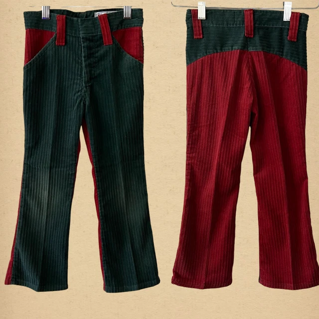Vintage 70s Billy the Kid Color Block Flared Pants Size estimate 5t