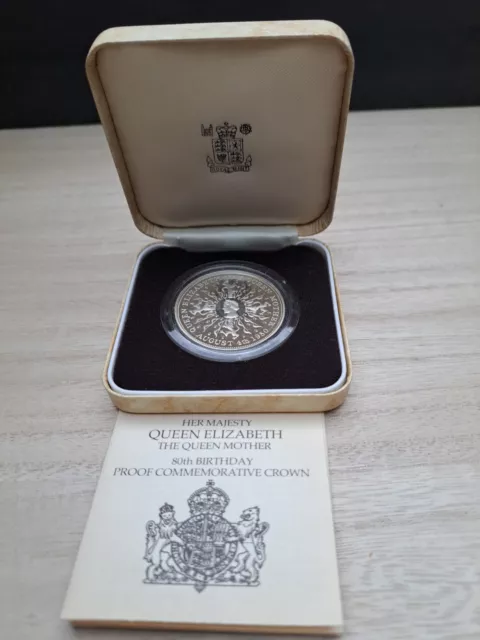 1980 Silver Proof Silver Queen Mother 80th  Birthday Crown Coin in Original Box