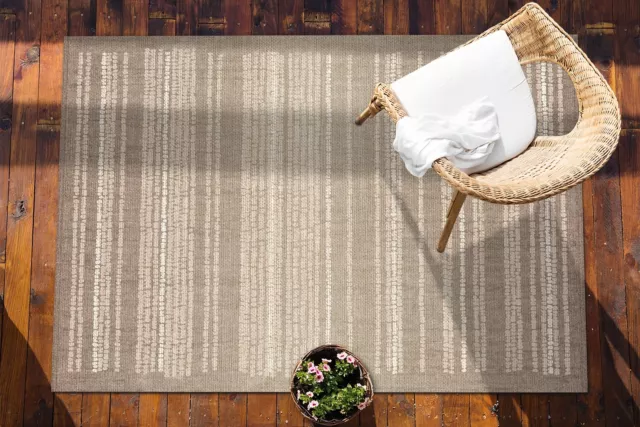 Large Patio Outdoor Entryway Vinyl Rug Mat Carpet Beige fabric 150x225 3