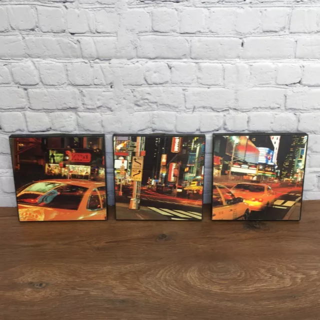 New York City Yellow Cab 3 Panel Canvas, Wall Art, Picture, Painting, Print