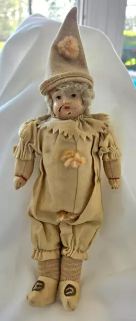 antique,celluloid,doll,CLOWN,Such an amazing doll, but she has an imperfection!