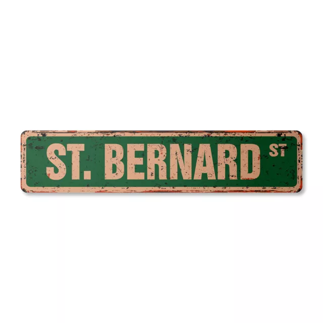 ST. BERNARD Vintage Street Sign dog puppy breeder pet yard| Indoor/Outdoor