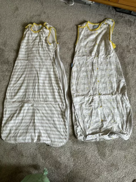 Gro Bag Sleeping Bag Grey/yellow Design 18-36 Months 1.0 Tog-SET of 2 USED Great