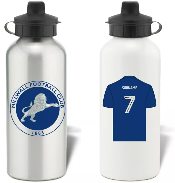 Personalised Millwall FC Aluminium Water Bottle - Free Delivery