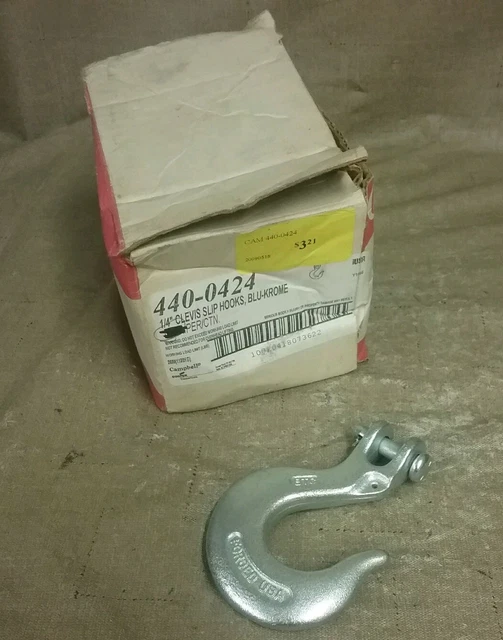 New Cooper/Campbell 1/4" Clevis Slip Hook 440-0424