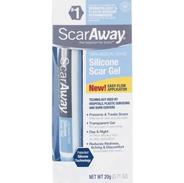 ScarAway Large .71 oz Size Silicone Scar Gel Medical Grade Transparent Exp 2025