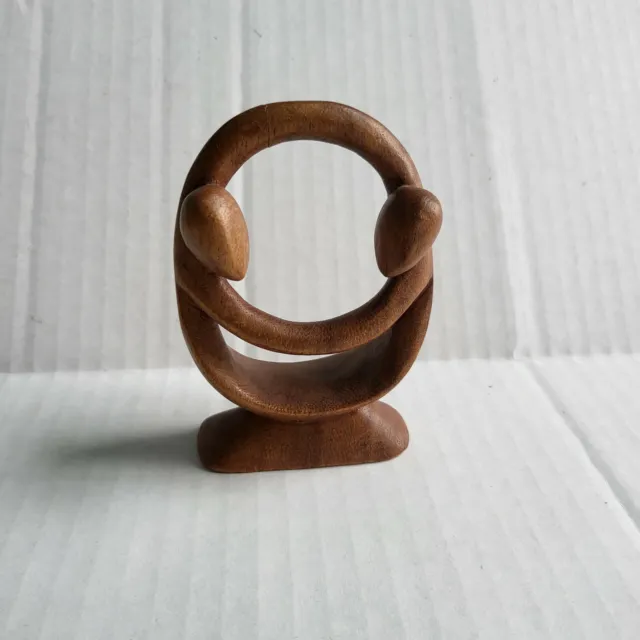 Cycle of Love Suar Wood Sculpture Romantic Hand Carved Indonesia Family
