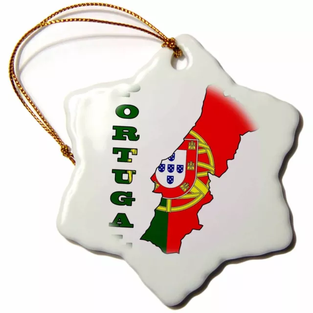 3dRose The flag of Portugal in the outline map and name of the country, Portugal