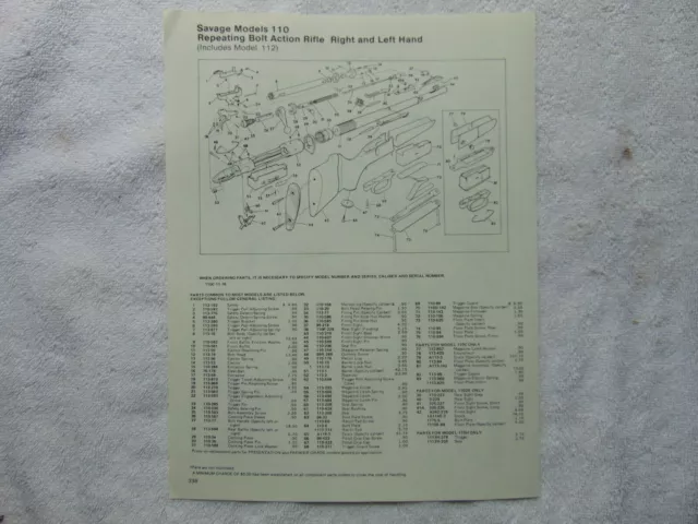 MARLIN 120 PUMP Action Shotgun Parts assembly Diagram 1980's catalog ...