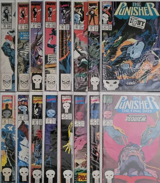 Lot of 15 -1988 Marvel  THE PUNISHER / #10-59 MIXED - See Pics of each # / VF-NM