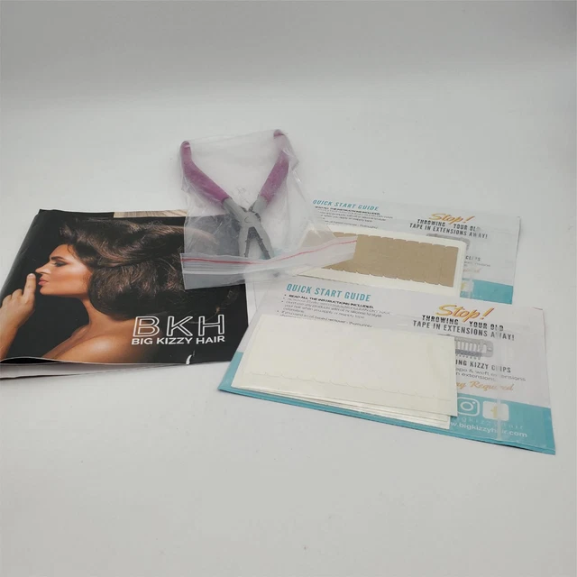 Cinta de extensiones de cabello Big Kizzy con herramienta de sellado de prensado - 144 piezas de cinta