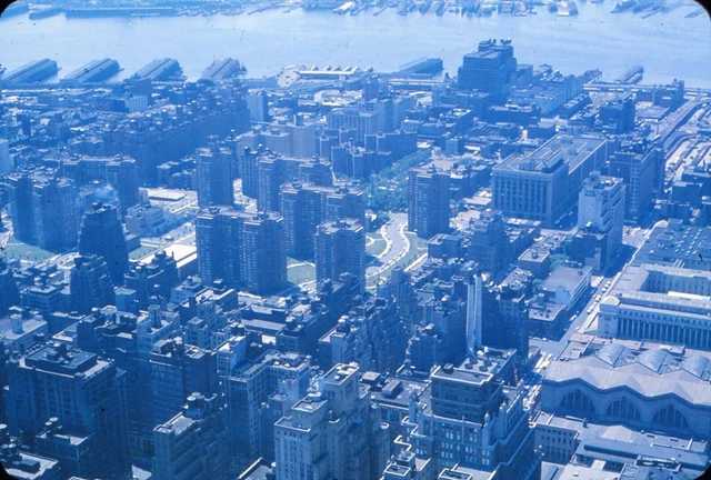 ONYC2 Original Slide - 1960's New York City Downtown Aerial View #83