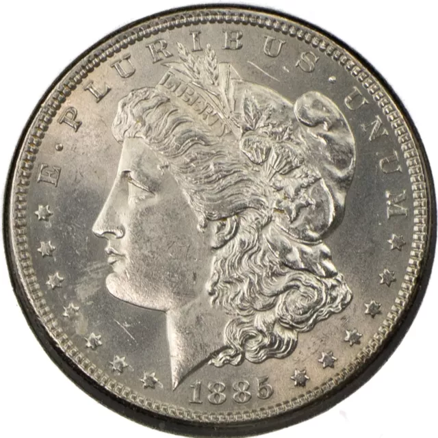 1885-P Philadelphia Morgan Dollar Silver  $1 AU/BU++ Cleaned Details