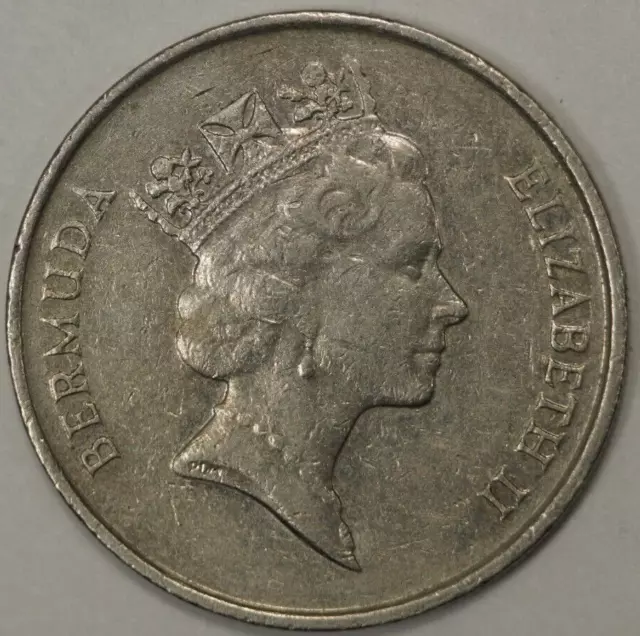 1988 Bermuda 25 Cents, Queen Elizabeth II