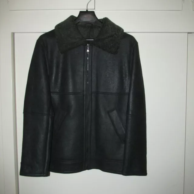 NWT Men's Spanish Merino Shearling Coat w/Hand-Rubbed Leather Finish Size 44 NWT Men's Spanish Merino Shearling Coat w/Hand-Rubbed Leather Finish Size 44
