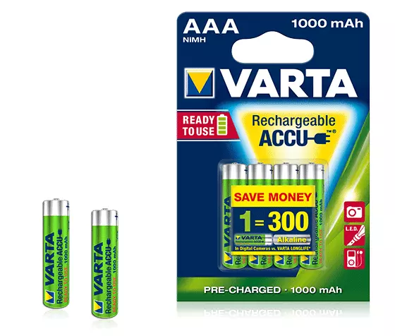 4X VARTA PILES AAA Micro Rechargeables Pile 1000 MAH Nimh Blister 5703  Batterie EUR 25,79 - PicClick FR