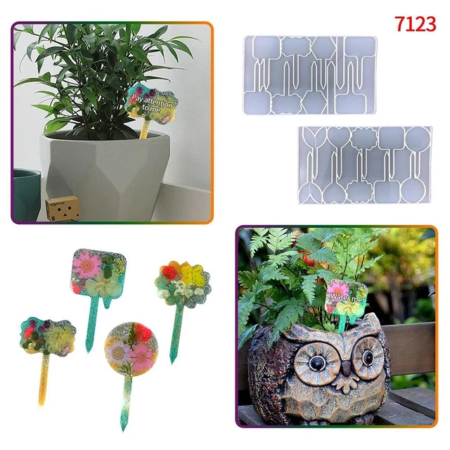 Molde de silicona etiqueta vegetal molde de fundición hágalo usted mismo herramienta artesanal decoración del hogar transparente