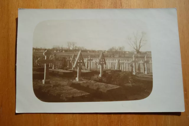 cemetery showing Iron Cross markers real photo postcard WW1 period