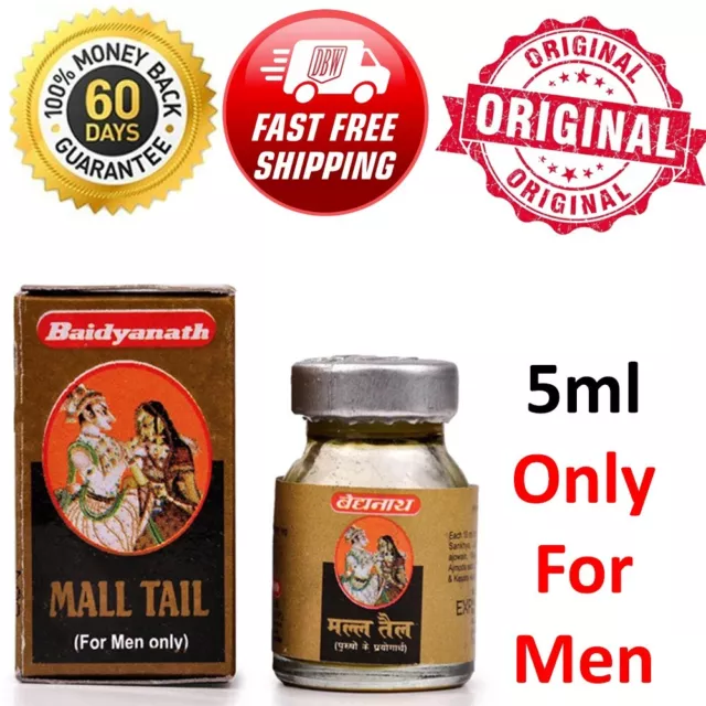 Baidyanath Mall Cola 5ml Especial Ayurveda Masaje Aceite para Hombre Con Kesar