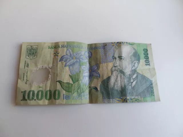 Hyperinflation! Romanian 10000 lei banknote