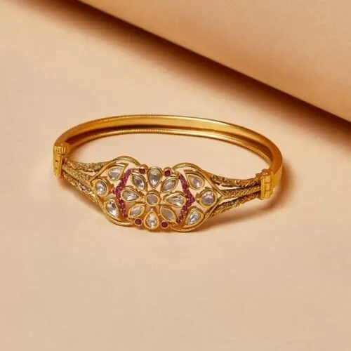 10Ct Round Lab-Created Sapphire Diamond Bangle Bracelet 14k Yellow Gold Plated