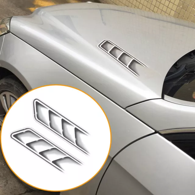 3D Fake Vent Decor Car Outlet Side Vents Emblem Symbol Sticker Decal Universal