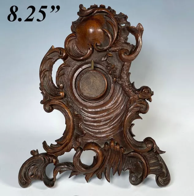 Antique French Hand Carved Wood 8.25" Pocket Watch or Jewelry Stand, Paw Easel