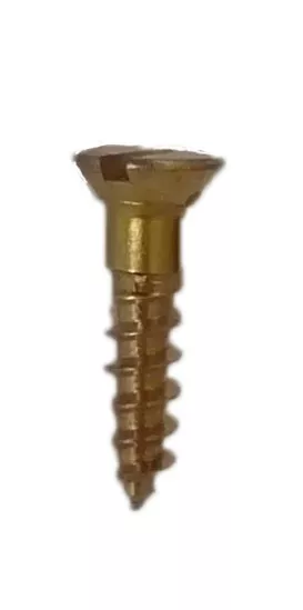 20 Solid Brass Wood Countersunk Screws 3/8" X 2#