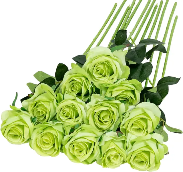 Artificial Roses Fake Flowers Single Long Stem Blooms With Rose