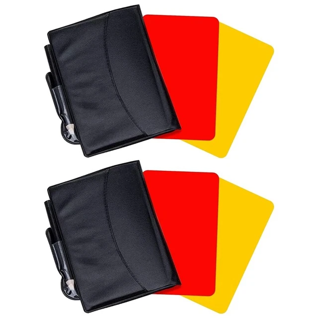 2 Pack Football Referee Card Sets, Red and Yellow Cards for Warning M8O2