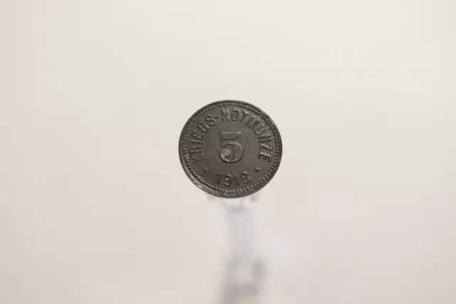 Germany War Money Token 5 Pfennig 1918 Ziegenrück Zinc B19 #T1709
