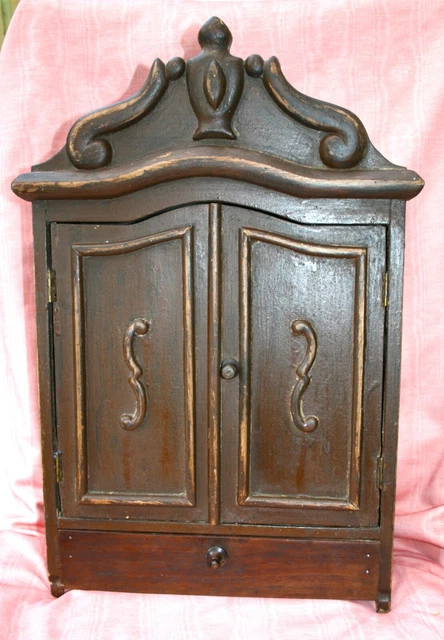 Ancienne Armoire De Poupée En Bois - Jouet Vintage - Années 1900