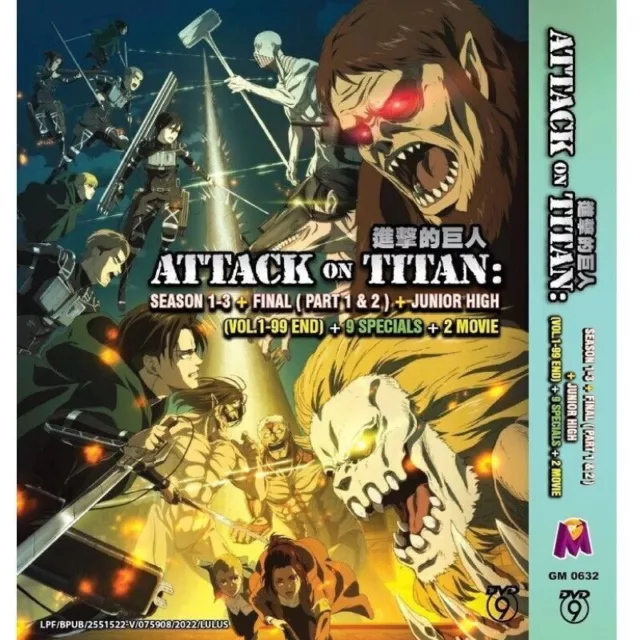 Dvd Attack On Titan/Shingeki no Kyojin 4ª Temporada Parte 1