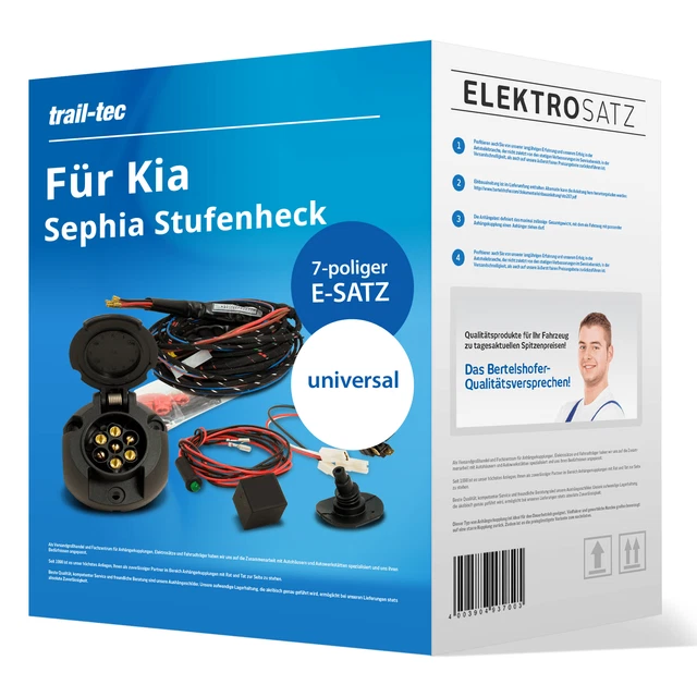 Elektrosatz 7-pol. universell für Kia Sephia Stufenheck Typ FB 10.1997-04.2001