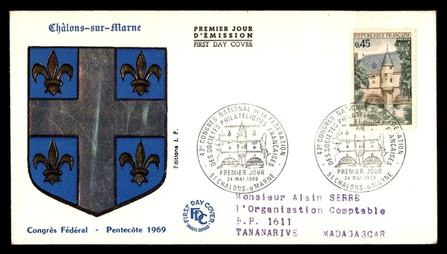 Mayfairstamps France FDC 1969 Chalons sur Marne Coat Arms First Day Cover aag_35