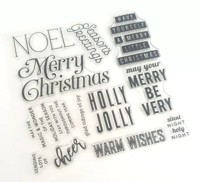 Christmas Clear Stamps-Xmas Words Greetings/Sentiments Transparent Noel-Uk