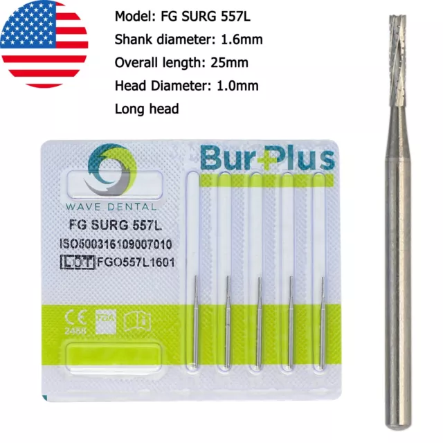 Wave Dental Burs Carbide Surgical High Speed FG SURG 556 557 557L 558 559 560 3