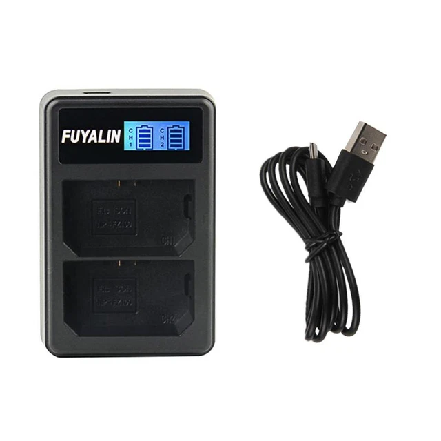 lcd usb chargeur de batterie double pour sony np-fz100 ilce-9 a9 a7riii a7iii