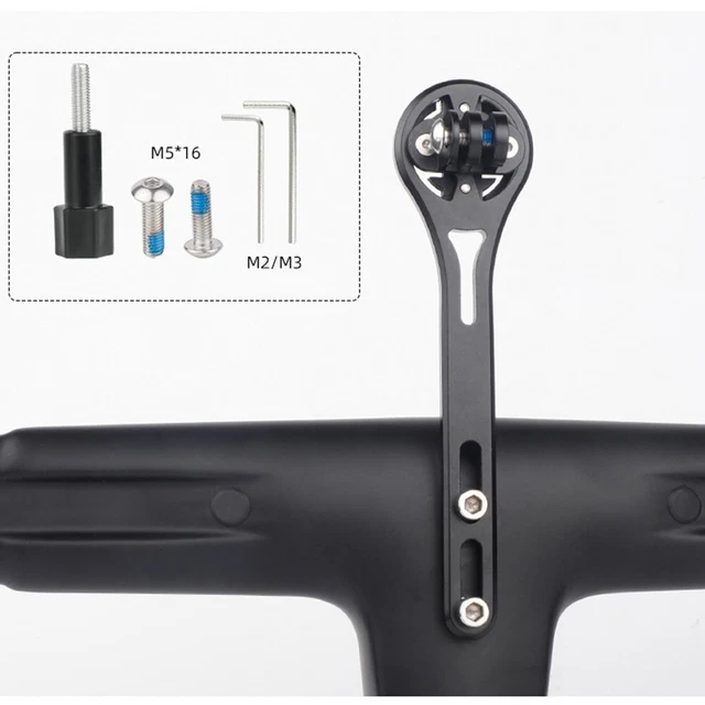 Support Potence Vélo Aluminium Pour Garmin Edge, Bryton, Cateye - Noir, Rouge, Bleu, Argent, Or