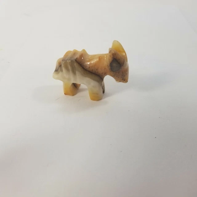 Vtg Donkey Mule Statue Figurine Onyx Natural Marbled Stone Hand Carved Brown Tan