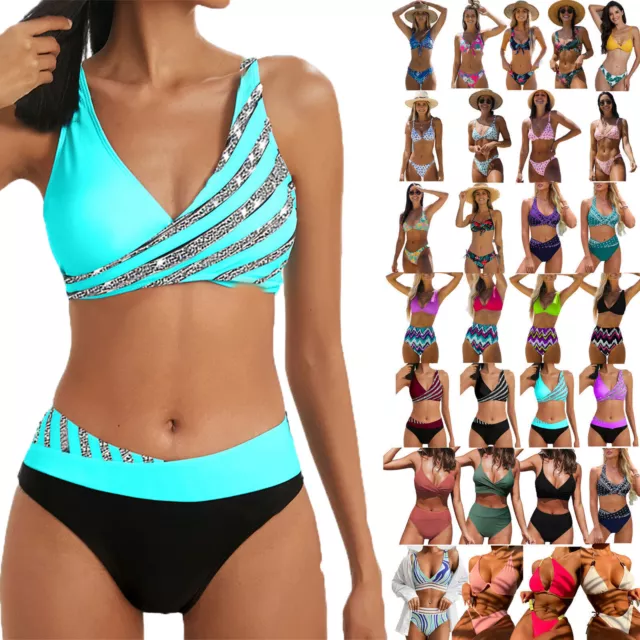 Women Summer Bikini Push Up Padded Bra Swimsuit Swimwear Beach Bathing Suit .