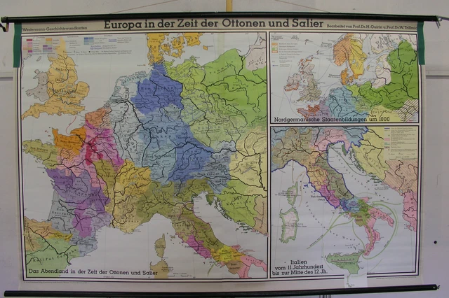 SCHOOL WALL MAP Chart Roll Card Europa 919-1125 203x133 1969 $83.65 ...