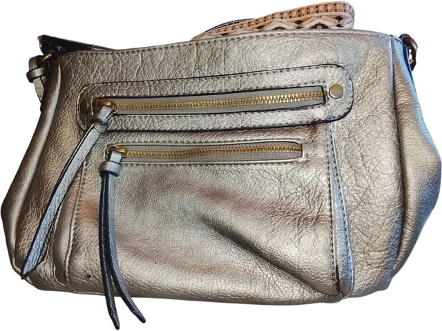 Sac Besace Sequoia Bohème En Nylon Froissé Et Cuir De Vachette - Coloris Pêche - Neuf Avec étiquettes