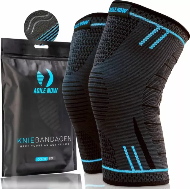 AGILE NOW Kniebandage Männer Frauen Sport [2er Set] Sport Bandage Kniestütze NEU