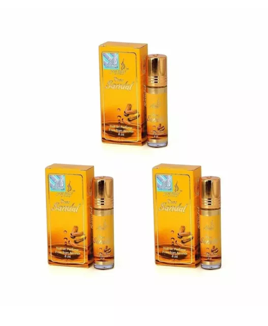 Paquete de 4 Almas Pure Sandal 8ml Pocket Roll on Perfume Original de larga...