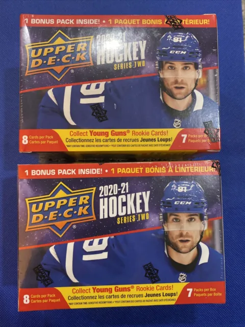 20/21 Upper Deck Series 2 Hockey Factory Sealed Blaster Box Lot Of 2 Young Guns