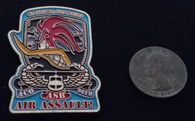 RARE 96th Aviation Support Battalion Air Assault Army Road Runner Challenge Coin