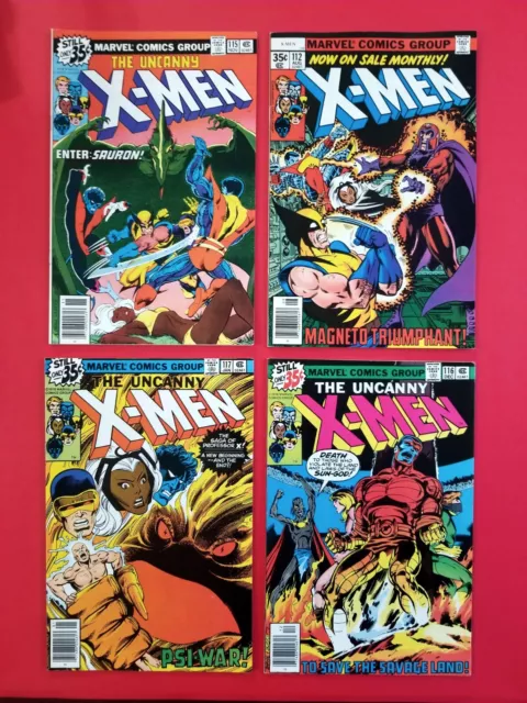 UNCANNY X-MEN #112 115 116 117⭐NM 9.4⭐1st SHADOW KING 1st WOLVERINE HEALING⭐1978