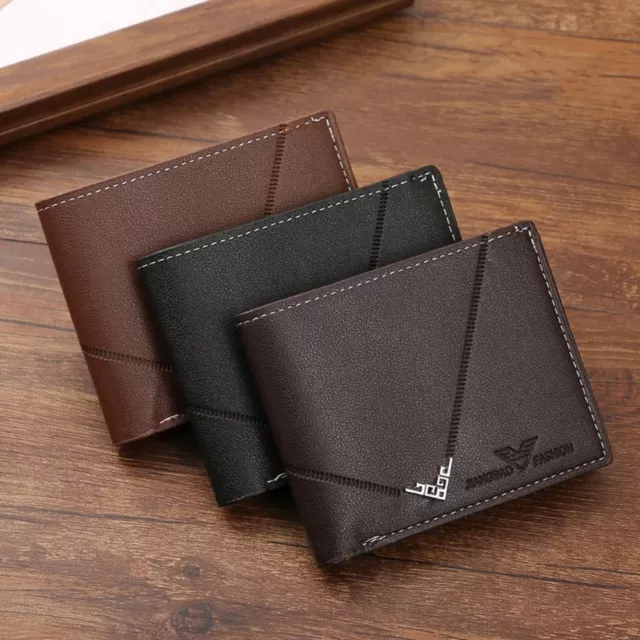 Multi-card Slot Coin Purse PU Leather Card Bag Fashion Short Wallet  Men