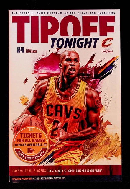 Cleveland Cavaliers Portland Trail Blazers NBA Program 2015 Championship Season